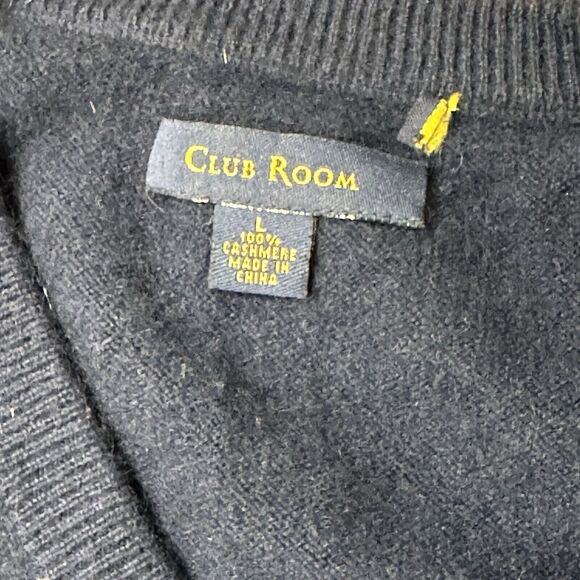 Club Room Sweater Vest‎ Cashmere Mens L Blue V Neck Knit Soft Casual Preppy - Picture 3 of 5